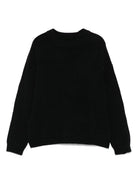 Maglione per bambino C.P. Company Kids nero con trama a coste - Rubino Kids