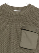 Maglione per bambino Dondup Kids verde con tasca sul petto con patta - Rubino Kids