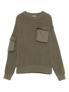 Maglione per bambino Dondup Kids verde con tasca sul petto con patta - Rubino Kids