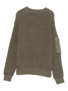 Maglione per bambino Dondup Kids verde con tasca sul petto con patta - Rubino Kids