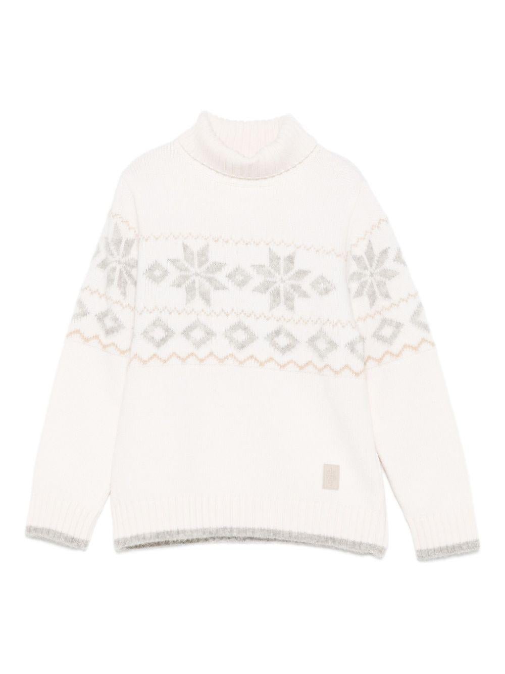 Maglione per bambino Eleventy Kids bianco con fiocco di neve - Rubino Kids