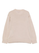 Maglione per bambino Emporio Armani Kids beige con logo in rilievo - Rubino Kids