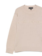 Maglione per bambino Emporio Armani Kids beige con logo in rilievo - Rubino Kids