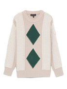Maglione per bambino Emporio Armani Kids beige con motivo a rombi - Rubino Kids