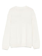 Maglione per bambino Emporio Armani Kids bianco con intarsio del logo - Rubino Kids