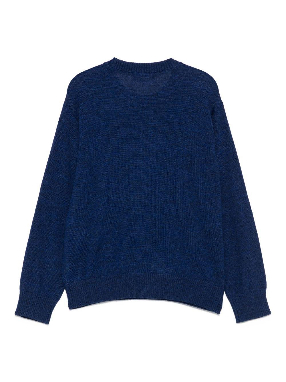 Maglione per bambino Emporio Armani Kids blu con dettaglio con logo - Rubino Kids