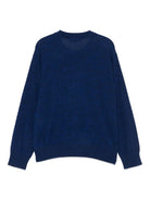 Maglione per bambino Emporio Armani Kids blu con dettaglio con logo - Rubino Kids