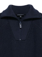 Maglione per bambino Emporio Armani Kids blu con logo applicato - Rubino Kids