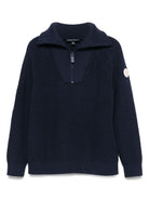 Maglione per bambino Emporio Armani Kids blu con logo applicato - Rubino Kids