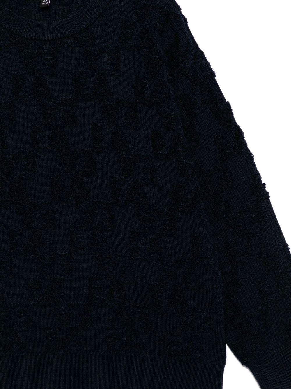 Maglione per bambino Emporio Armani Kids blu con maniche corte - Rubino Kids