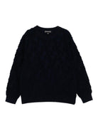 Maglione per bambino Emporio Armani Kids blu con maniche corte - Rubino Kids