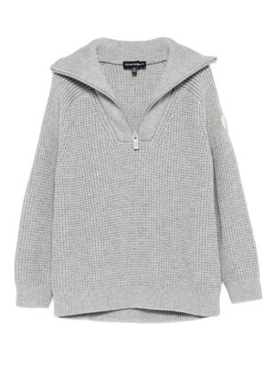 Maglione per bambino Emporio Armani Kids grigio con cerniera sul collo