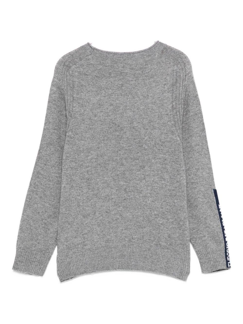 Maglione per bambino Emporio Armani Kids grigio con dettaglio logo - Rubino Kids