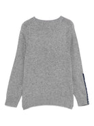 Maglione per bambino Emporio Armani Kids grigio con dettaglio logo - Rubino Kids