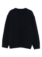 Maglione per bambino Emporio Armani Kids nero con intarsio del logo - Rubino Kids