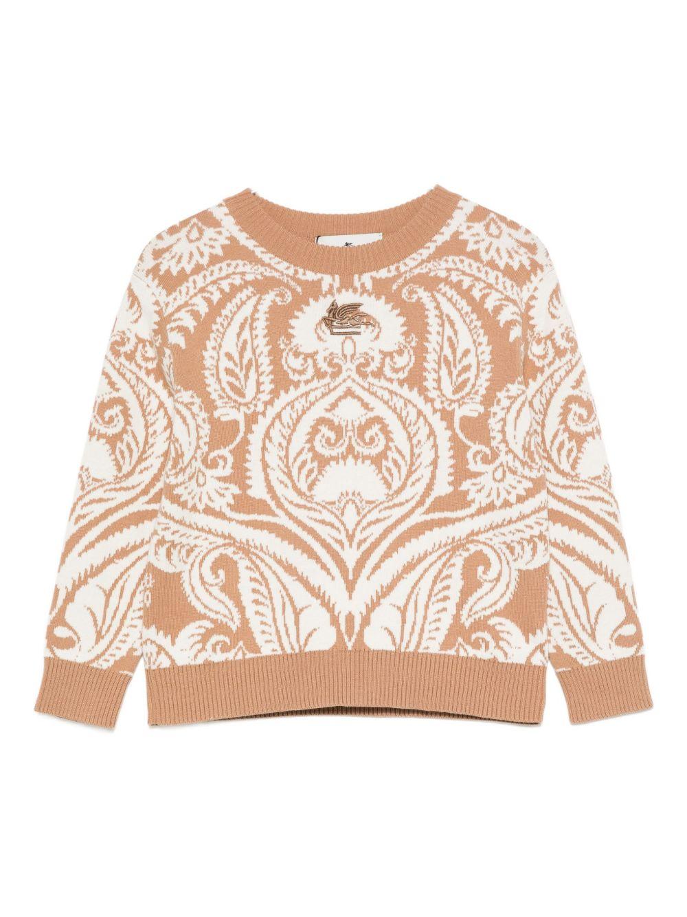 Maglione per bambino ETRO KIDS beige con motivo paisley - Rubino Kids