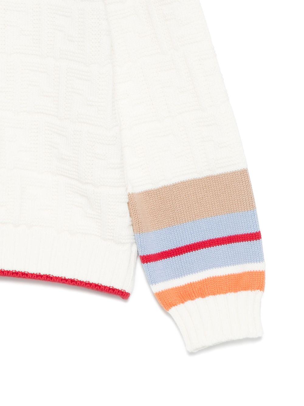 Maglione per bambino Fendi Kids beige con dettaglio a righe - Rubino Kids