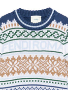 Maglione per bambino Fendi Kids blu con motivo Fair Isle - Rubino Kids