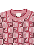 Maglione per bambino Fendi Kids rosa con motivo FF - Rubino Kids