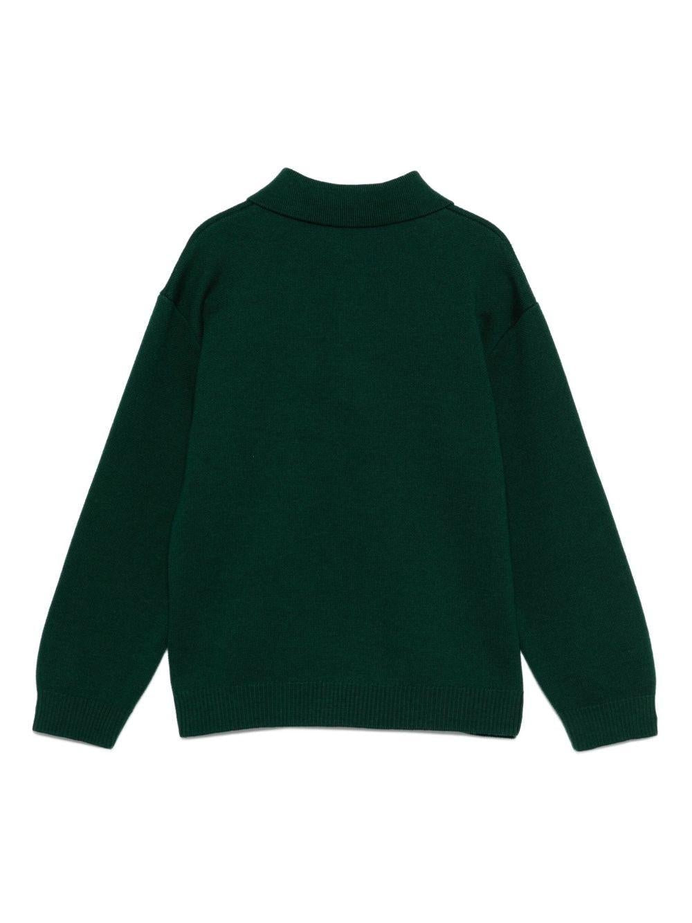Maglione per bambino Fendi Kids verde con logo ricamato - Rubino Kids