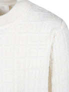 Maglione per bambino Givenchy Kids bianco 4G goffrato - Rubino Kids