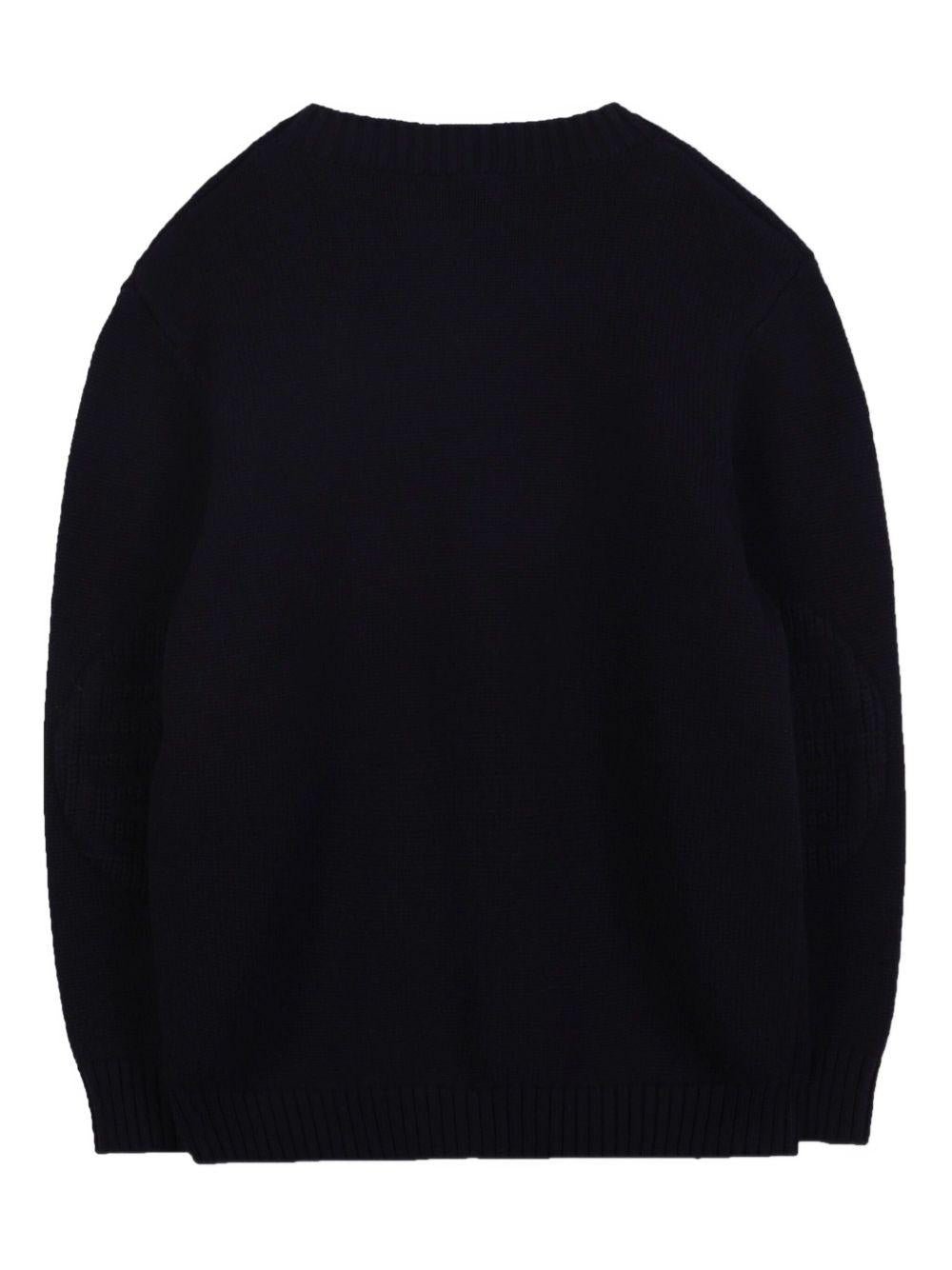 Maglione per bambino Givenchy Kids blu con ricamo con logo - Rubino Kids