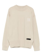 Maglione per bambino John Richmond Junior beige con logo a intarsio - Rubino Kids