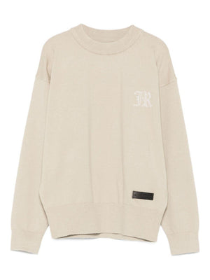 John Richmond Junior Boys' Sweater in Beige with Intarsia Logo