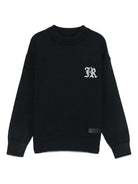 Maglione per bambino John Richmond Junior blu con logo a intarsio - Rubino Kids