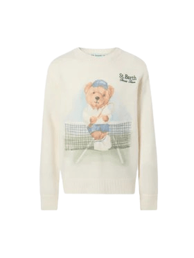 Maglione per bambino Mc2 Saint Barth Kids beige in misto cashmere