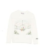 Maglione per bambino MC2 Saint Barth Kids bianco con stampa grafica "Friends forever" - Rubino Kids