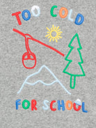 Maglione per bambino MC2 Saint Barth Kids grigio con stampa "Too Cold For School" - Rubino Kids