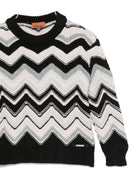 Maglione per bambino Missoni Kids bianco e nero con motivo a chevron - Rubino Kids