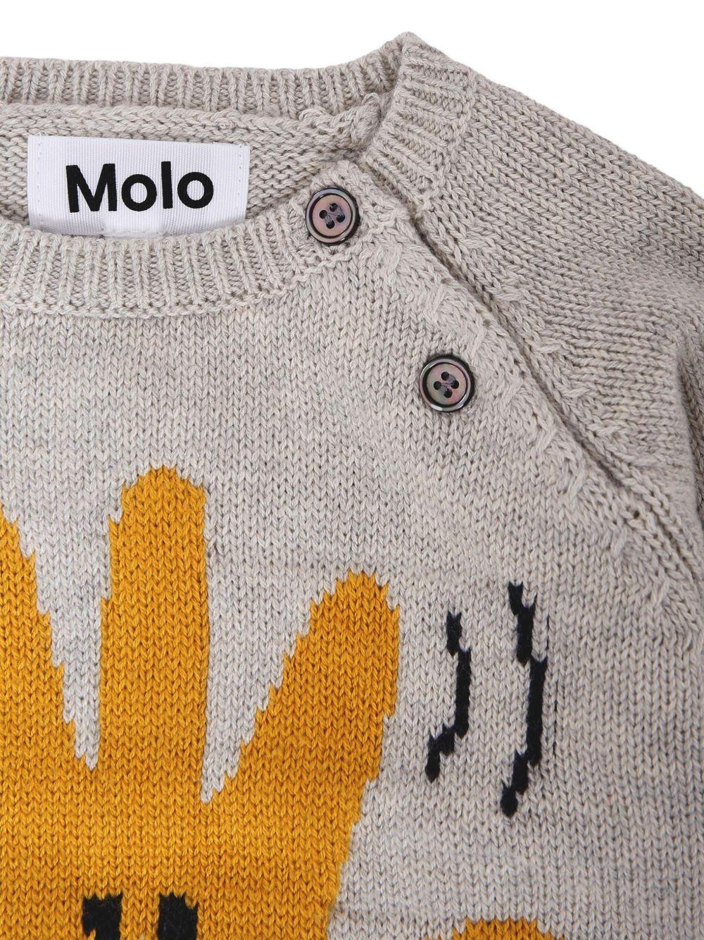 Maglione per bambino Molo grigio Bless con motivo mani a intarsio - Rubino Kids