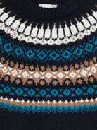 Maglione per bambino Moncler Enfant blu con motivo Fair Isle - Rubino Kids