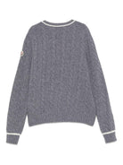 Maglione per bambino Moncler Enfant grigio in lana con motivo a trecce - Rubino Kids