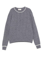 Maglione per bambino Moncler Enfant grigio in lana con motivo a trecce - Rubino Kids