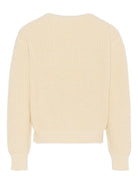 Maglione per bambino MSGM Kids bianco con logo a contrasto sul davanti - Rubino Kids