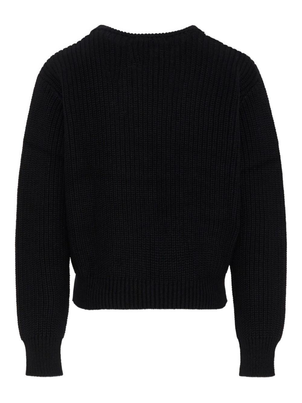 Maglione per bambino MSGM Kids nero con logo sul davanti - Rubino Kids