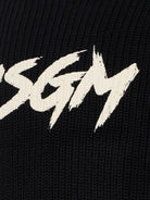 Maglione per bambino MSGM Kids nero con logo sul davanti - Rubino Kids