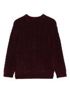 Maglione per bambino Paolo Pecora Kids bordeaux con lavorazione intrecciata - Rubino Kids