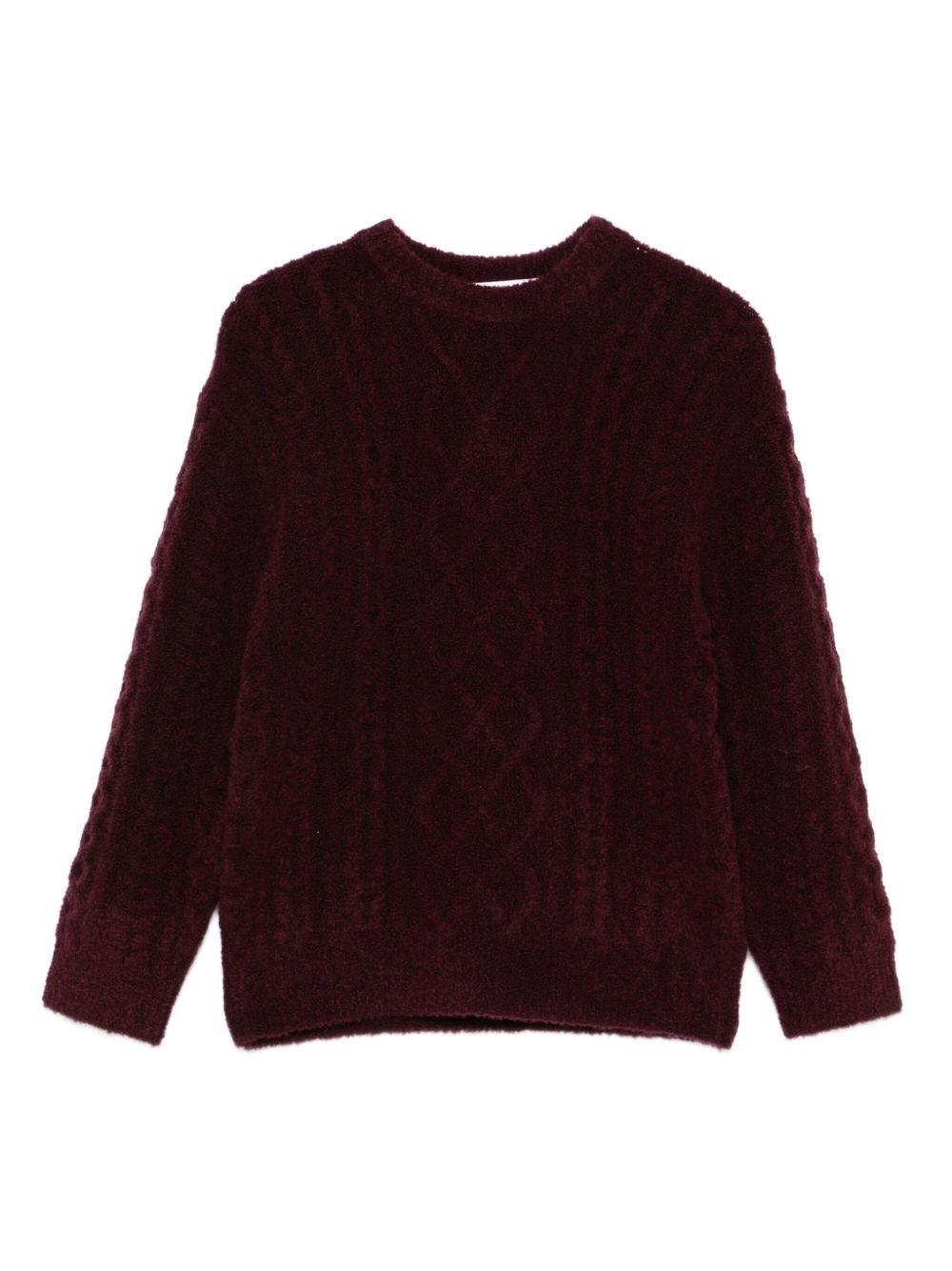 Maglione per bambino Paolo Pecora Kids bordeaux con lavorazione intrecciata - Rubino Kids