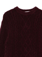 Maglione per bambino Paolo Pecora Kids bordeaux con lavorazione intrecciata - Rubino Kids