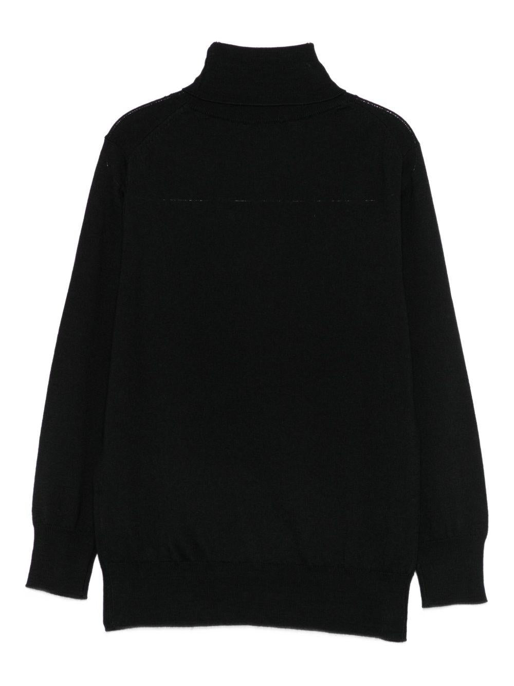 Maglione per bambino Paolo Pecora Kids nero in lana a collo alto - Rubino Kids