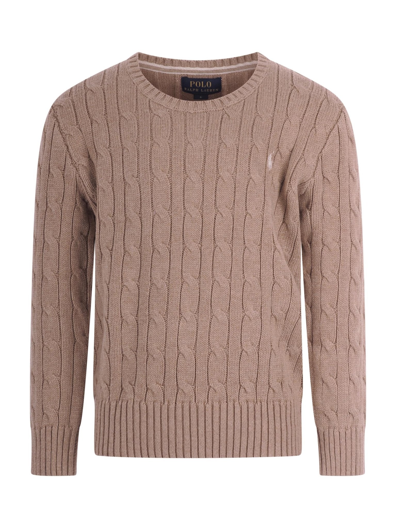 Maglione per bambino Polo Ralph Lauren Kids beige con caratteristico motivo Polo Pony - Rubino Kids