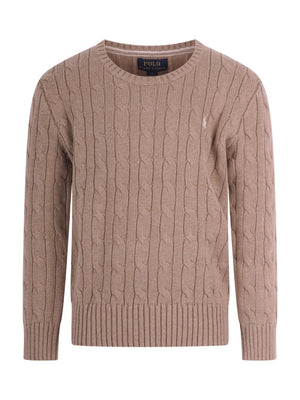 Polo Ralph Lauren Kids beige sweater with distinctive Polo Pony motif