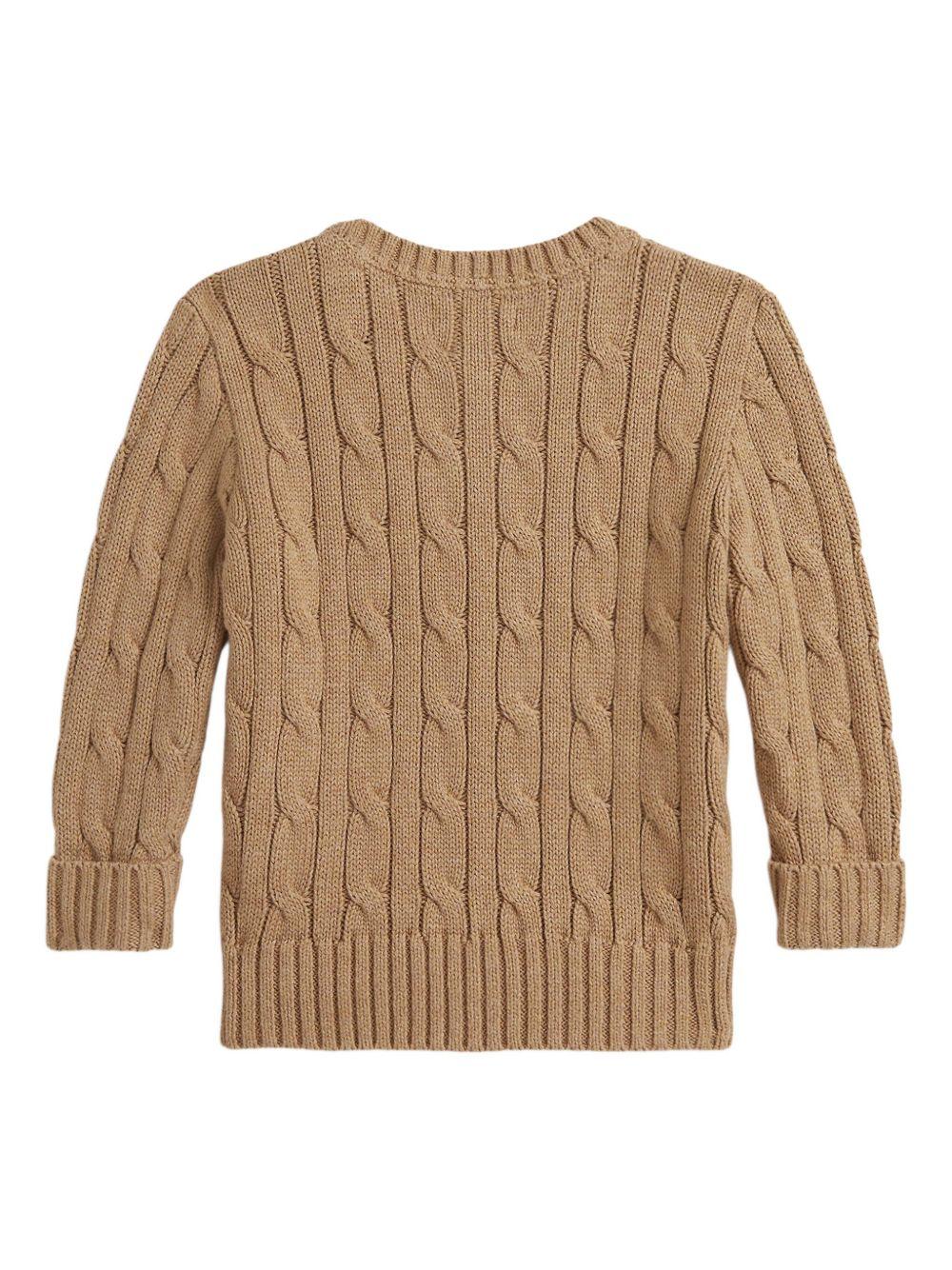 Maglione per bambino Polo Ralph Lauren Kids beige con motivo frontale a trecce - Rubino Kids