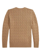 Maglione per bambino Polo Ralph Lauren Kids marrone con lavorazione intrecciata - Rubino Kids