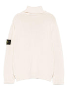 Maglione per bambino Stone Island Junior bianco con collo alto - Rubino Kids