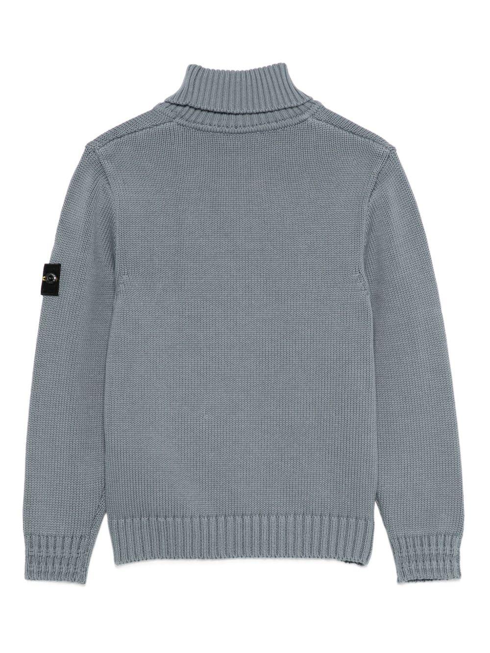 Maglione per bambino Stone Island Junior grigio con applicazione con logo - Rubino Kids